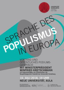 Plakat Sprache des Populismus